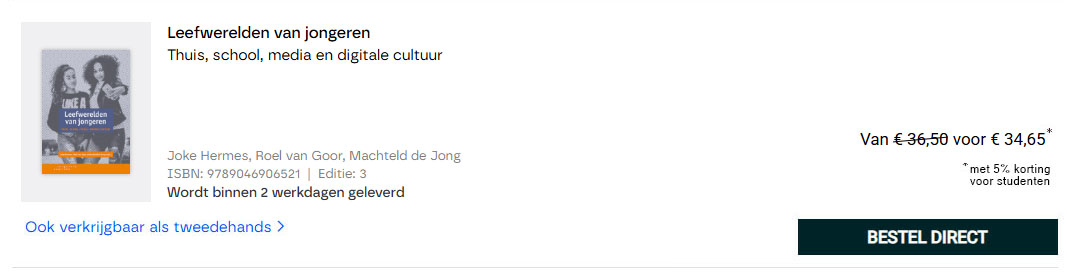 Studieboek Leefwerelden van Jongeren
